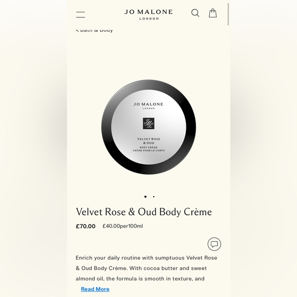 Jo Malone Brand new Velvet Rose & Oud Body Crème - Picture 3 of 5